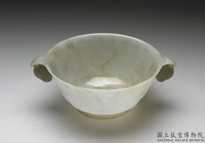 图片[2]-Jade bowl with two bud shaped handles, Mughal Empire-China Archive